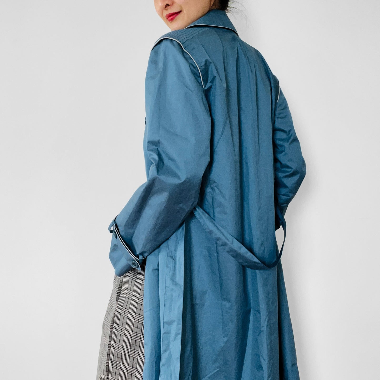 1970s Blue Made in Canada Belted Spring Trench