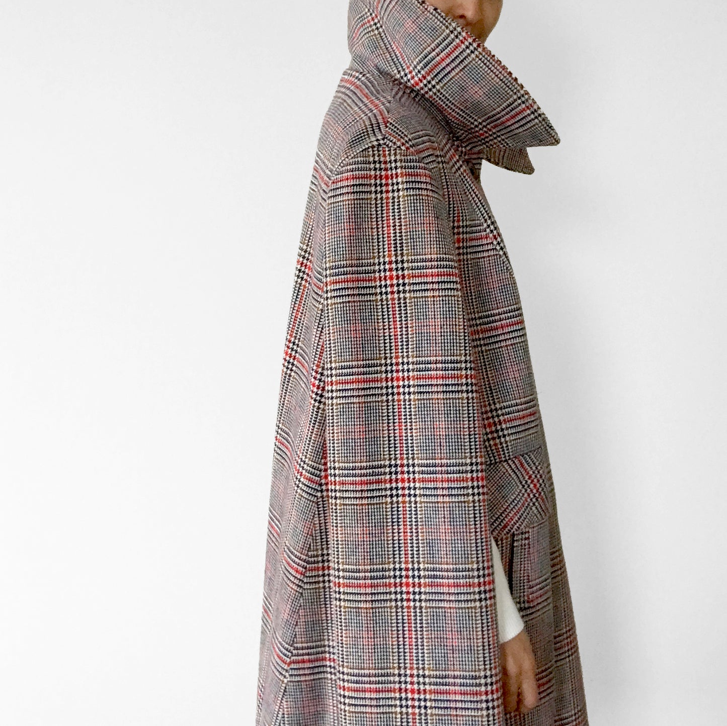 1960s Plaid Button-Front Cape Cape