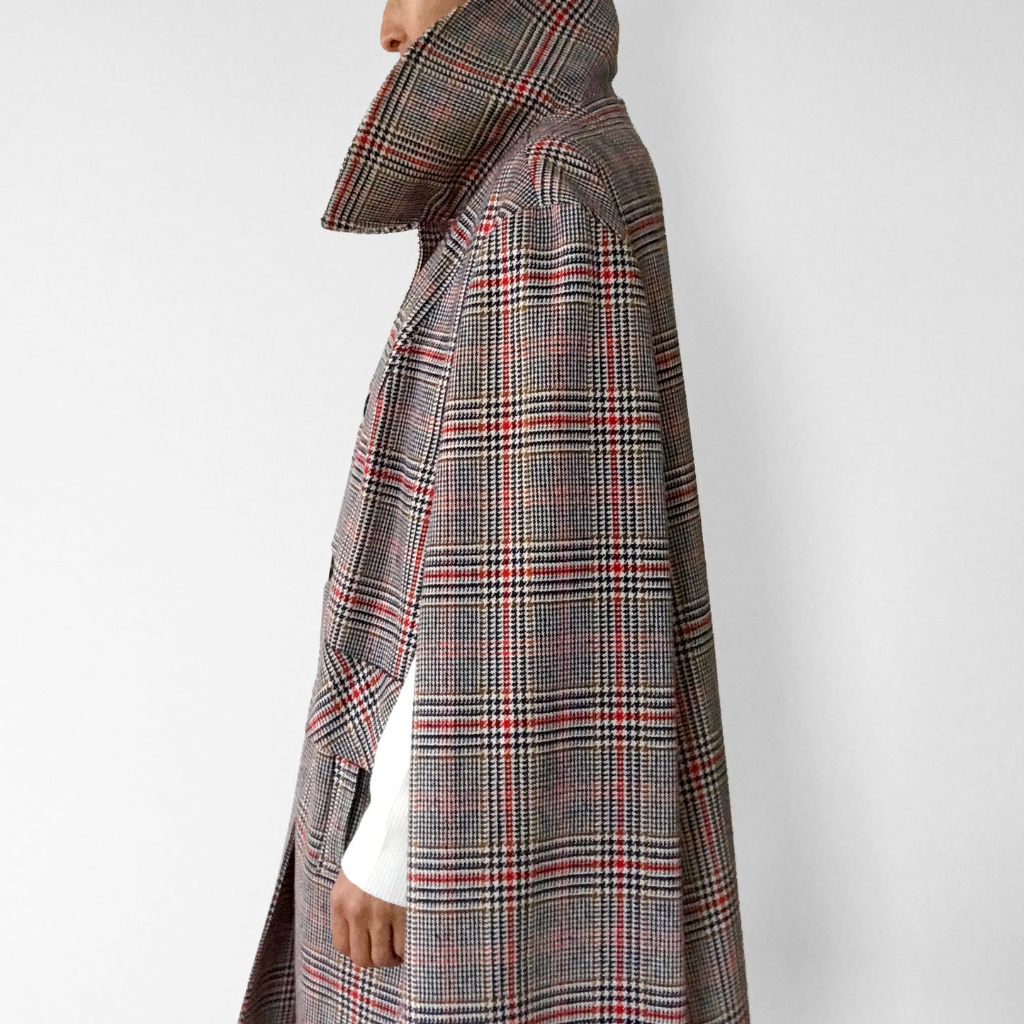 1960s Plaid Button-Front Cape Cape