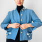 1960s Powder Blue Wool Short-Waisted Lined Jacket - XS/S