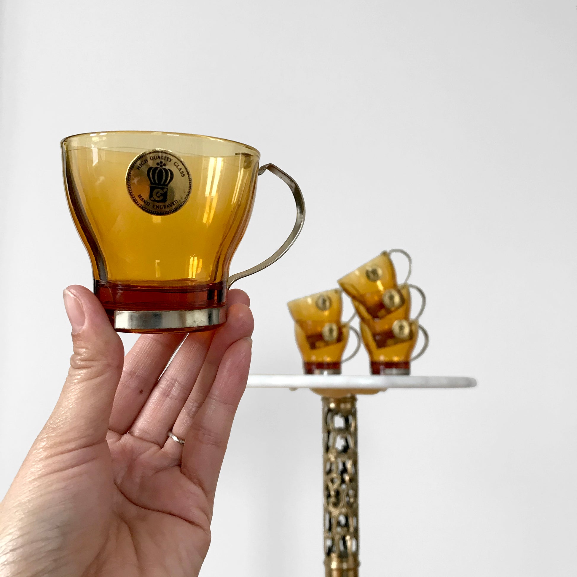 This Amber Glass Coffee Mug Has a Cool Mid-Century Design