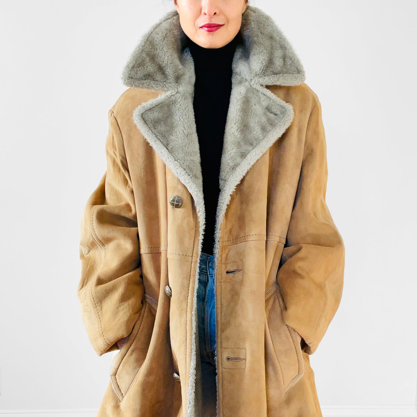 1970s Mighty Mac Made in the USA Faux-Fur and Leather Coat