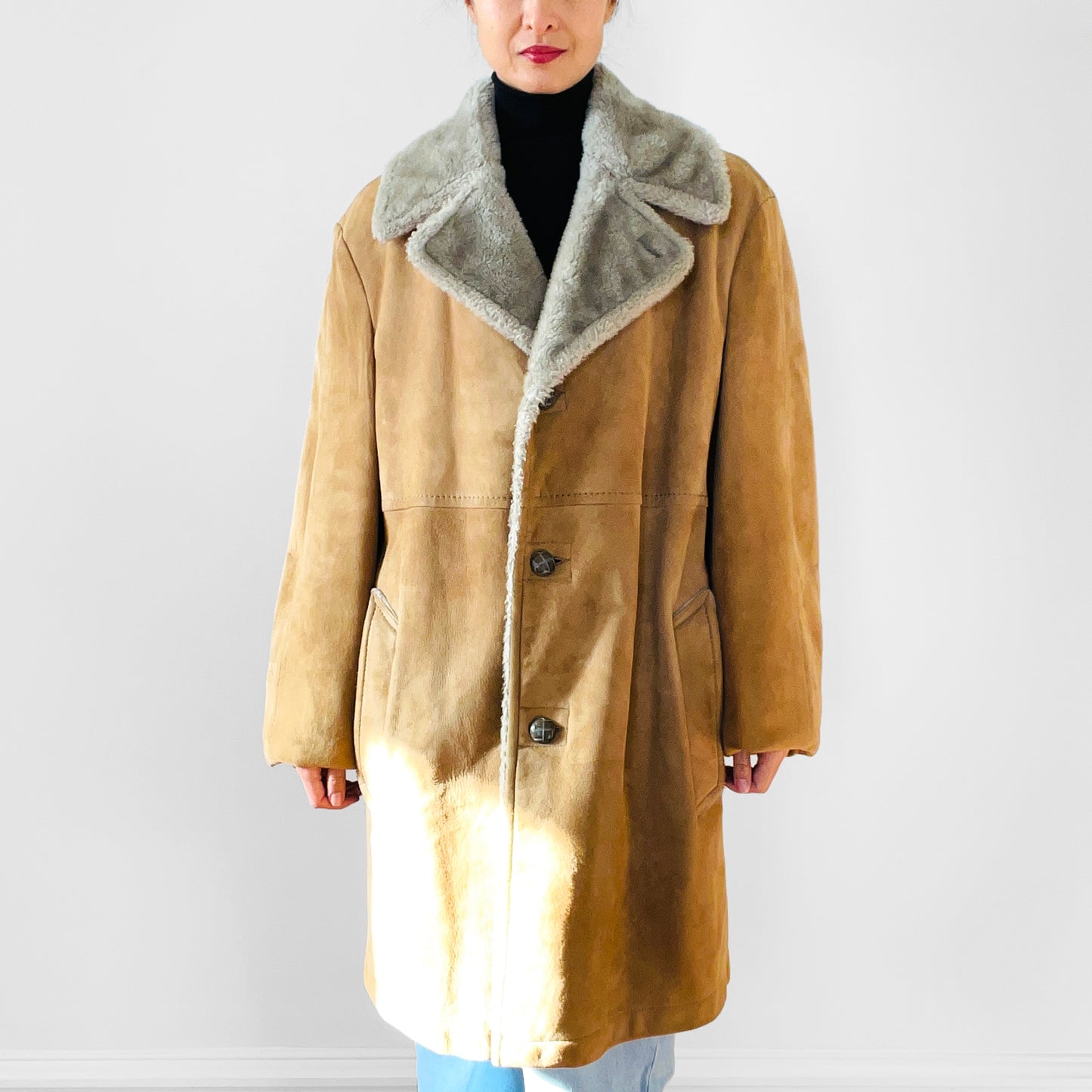 1970s Mighty Mac Made in the USA Faux-Fur and Leather Coat