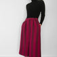 1960s Cranberry Striped Wool Tweed Skirt