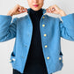 1960s Powder Blue Wool Short-Waisted Lined Jacket - XS/S