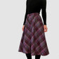 1960s Plum Plaid Wool A-line Skirt