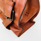 Buttery-Soft Hinged-Frame Top-Handle Tobacco Brown Leather Attache Bag