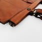 Buttery-Soft Hinged-Frame Top-Handle Tobacco Brown Leather Attache Bag