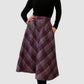 1960s Plum Plaid Wool A-line Skirt