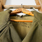 1940s - 1950s Olive Green Double Breasted Wool Lined Large Collar Army Military Field Jacket - M/L