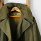 1940s - 1950s Olive Green Double Breasted Wool Lined Large Collar Army Military Field Jacket - M/L