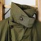 1940s - 1950s Olive Green Double Breasted Wool Lined Large Collar Army Military Field Jacket - M/L