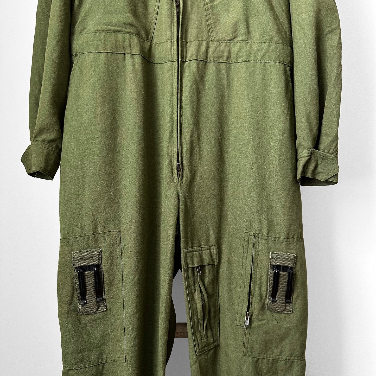 Olive Green Canadian Air Force Mid-Weight Wool Flight Jumpsuit - Approx. Sz. L/XL