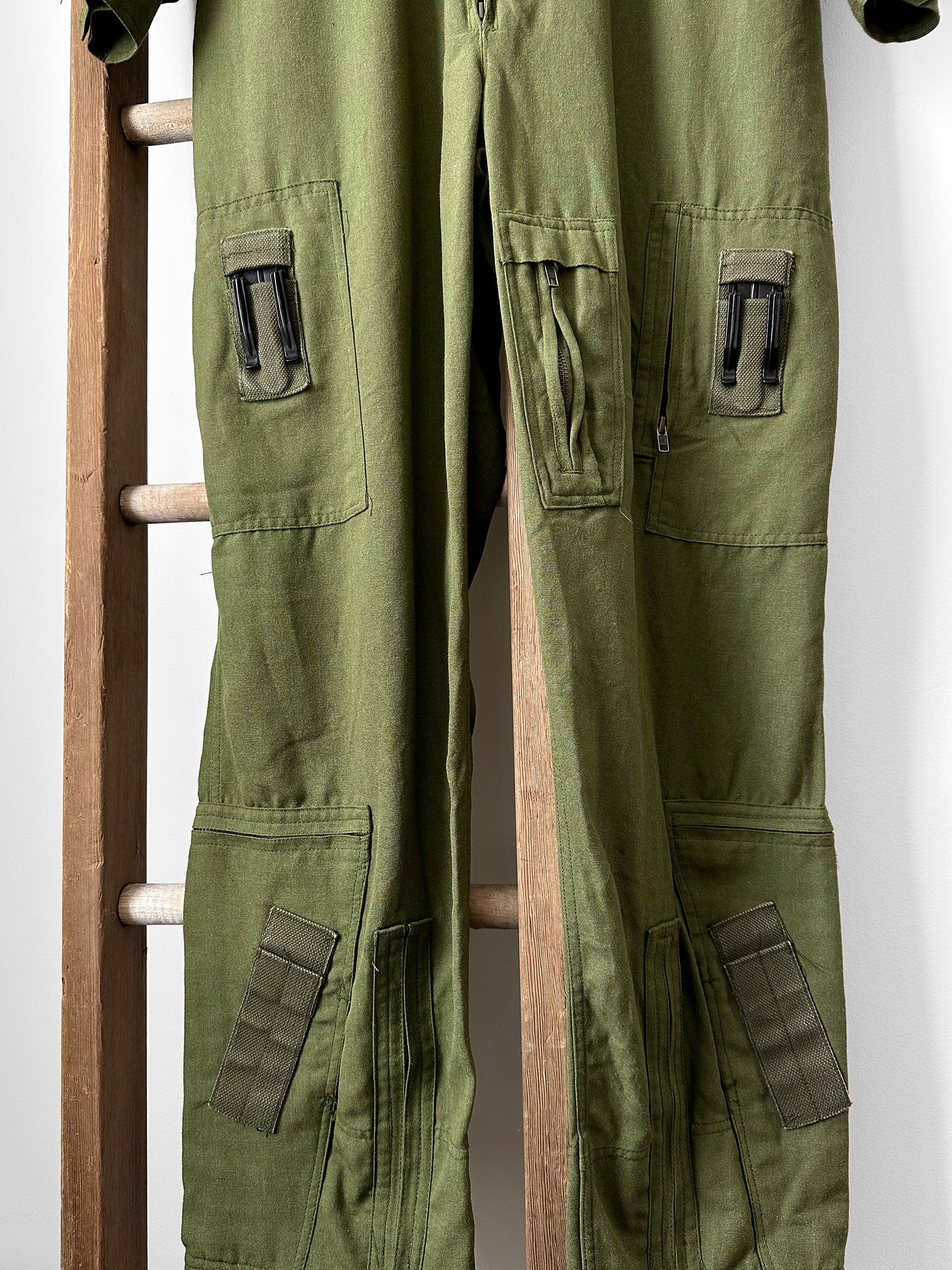 Olive Green Canadian Air Force Mid-Weight Wool Flight Jumpsuit - Approx. Sz. L/XL