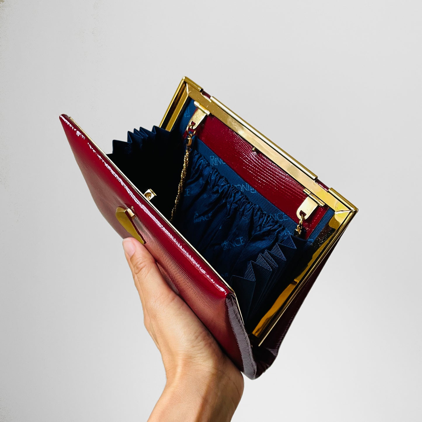 1960s Red Faux-Leather Evening Bag Clutch