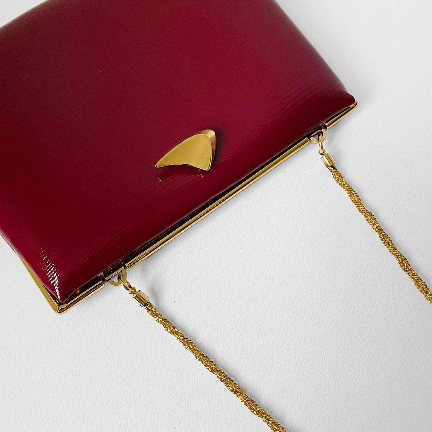 1960s Red Faux-Leather Evening Bag Clutch