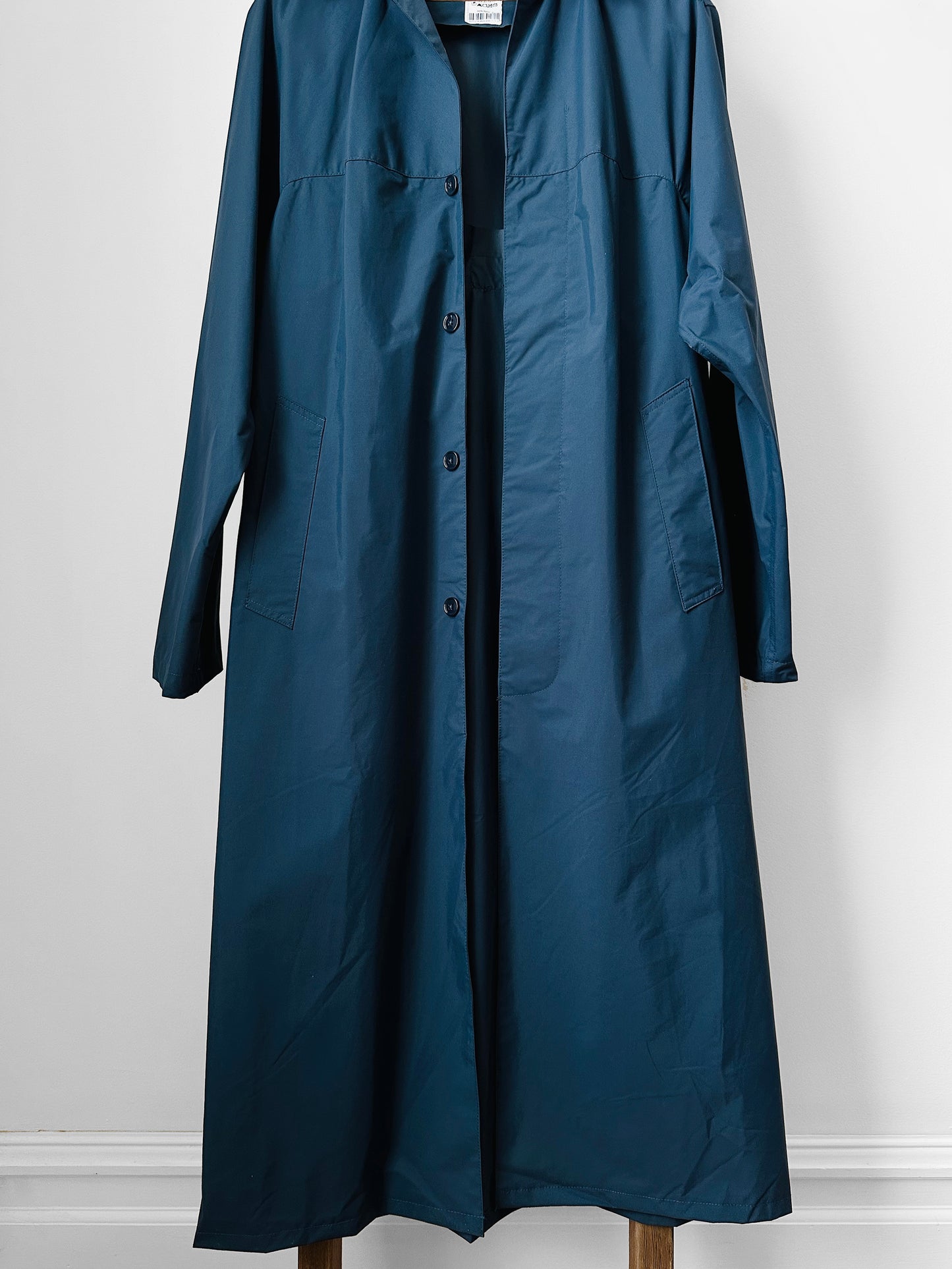 Blue Nylon Military Raincoat Trench - 36 Tall