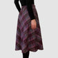 1960s Plum Plaid Wool A-line Skirt