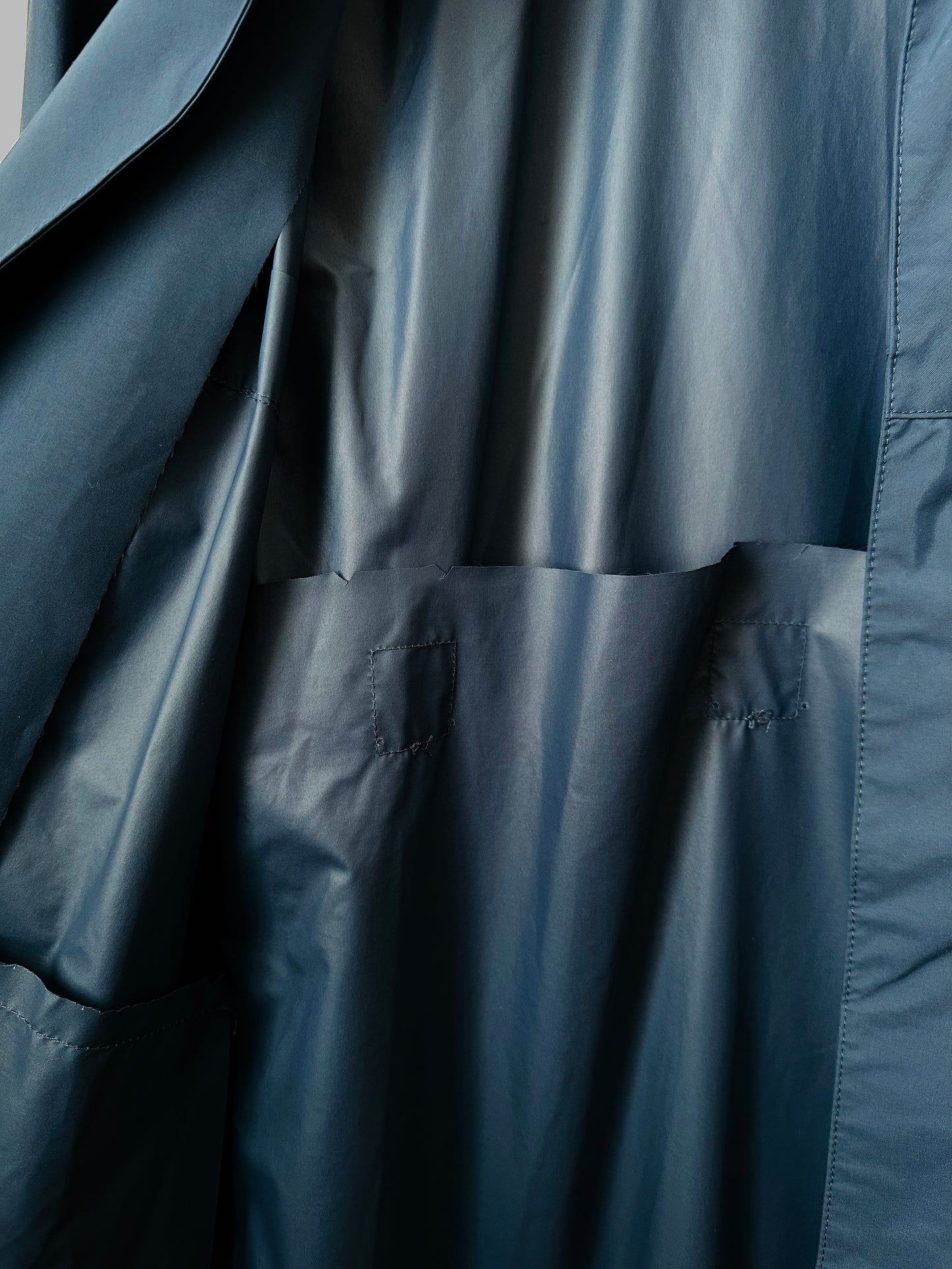 Blue Nylon Military Raincoat Trench - 36 Tall