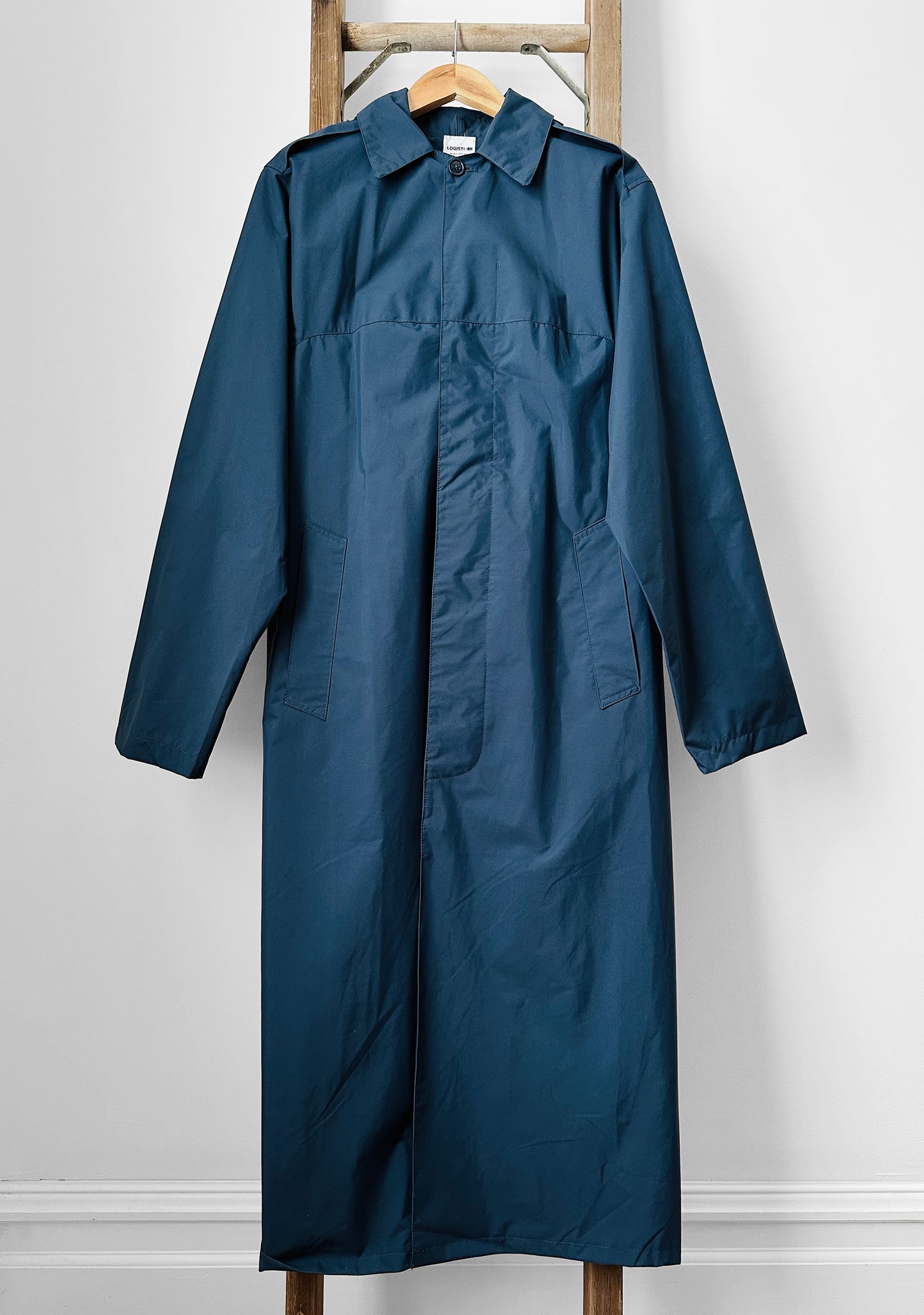 Blue Nylon Military Raincoat Trench - 36 Tall