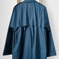 Blue Nylon Military Raincoat Trench - 36 Tall