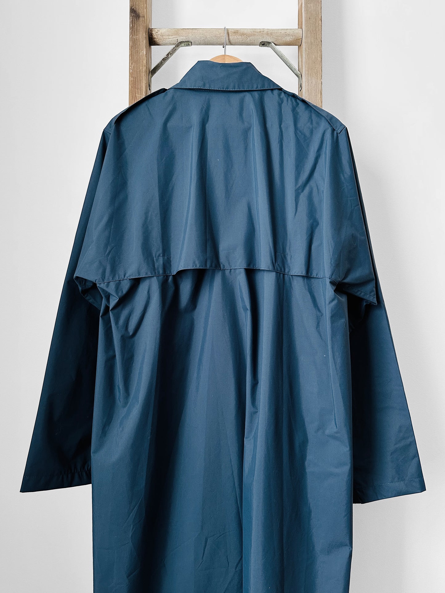 Blue Nylon Military Raincoat Trench - 36 Tall