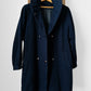 1980s Dark Navy Blue Snap Button Heavy Military Naval Style Wool Jacket - S/M