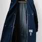 1980s Dark Navy Blue Snap Button Heavy Military Naval Style Wool Jacket - S/M