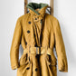 1950s Canadian Military Shearling Canvas Heavy Belted Cold Weather Jacket - Sz.39