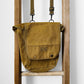 1950s US Army Pea Green Structured Well-Worn Distressed Canvas Crossbody Military Field Satchel