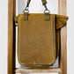 1950s US Army Pea Green Structured Well-Worn Distressed Canvas Crossbody Military Field Satchel