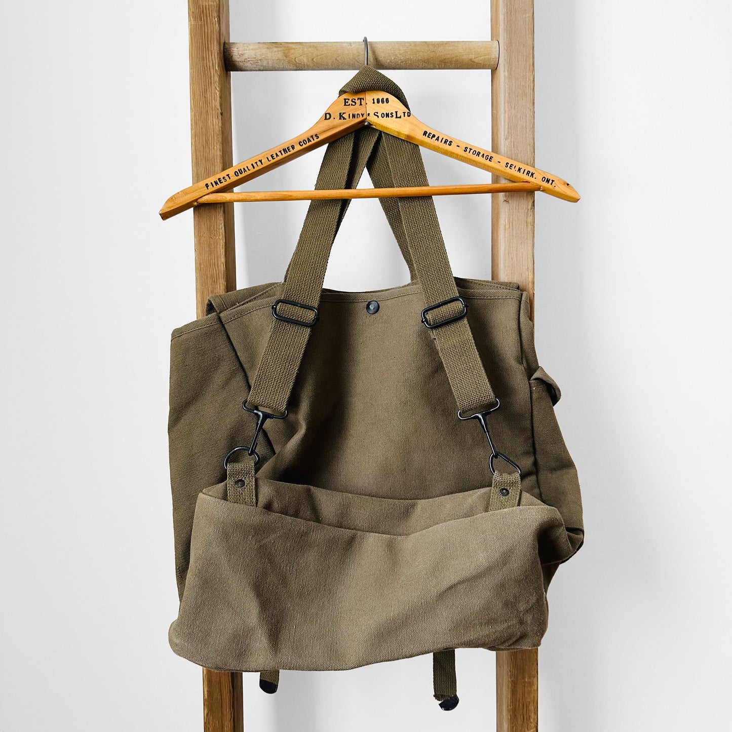 Olive Green Canvas Military Backpack