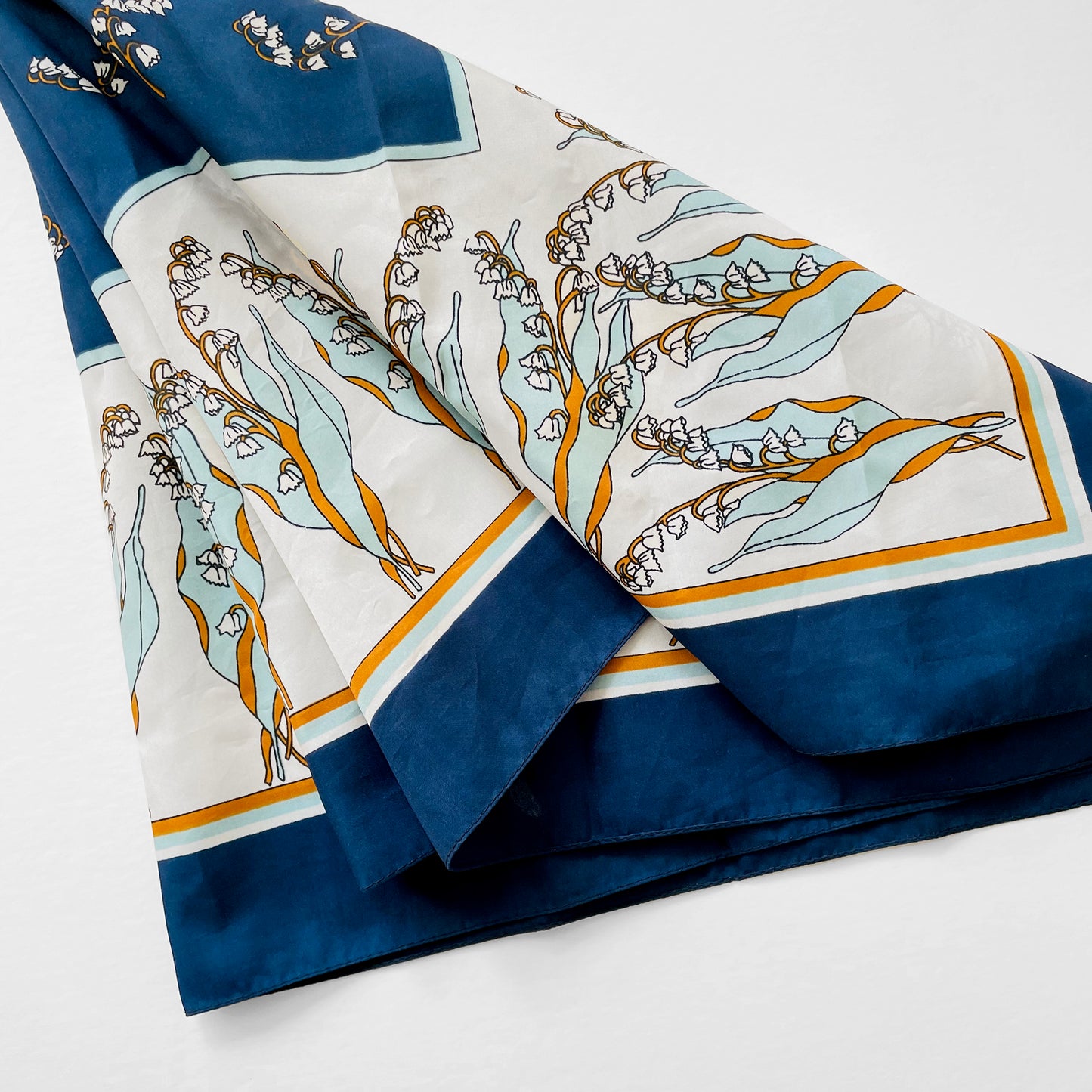 Navy Floral Wildflower Kerchief Scarf