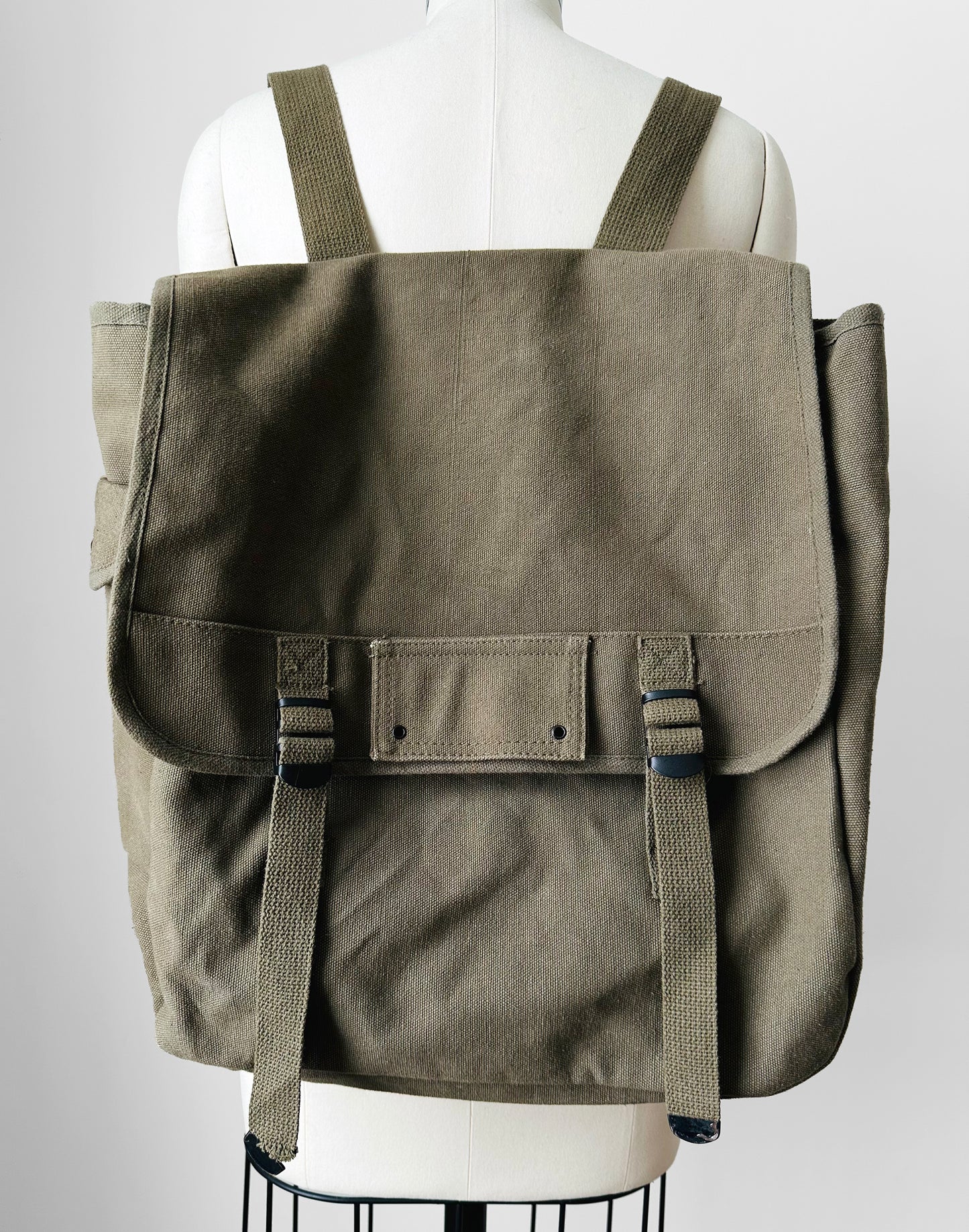 Olive Green Canvas Military Backpack