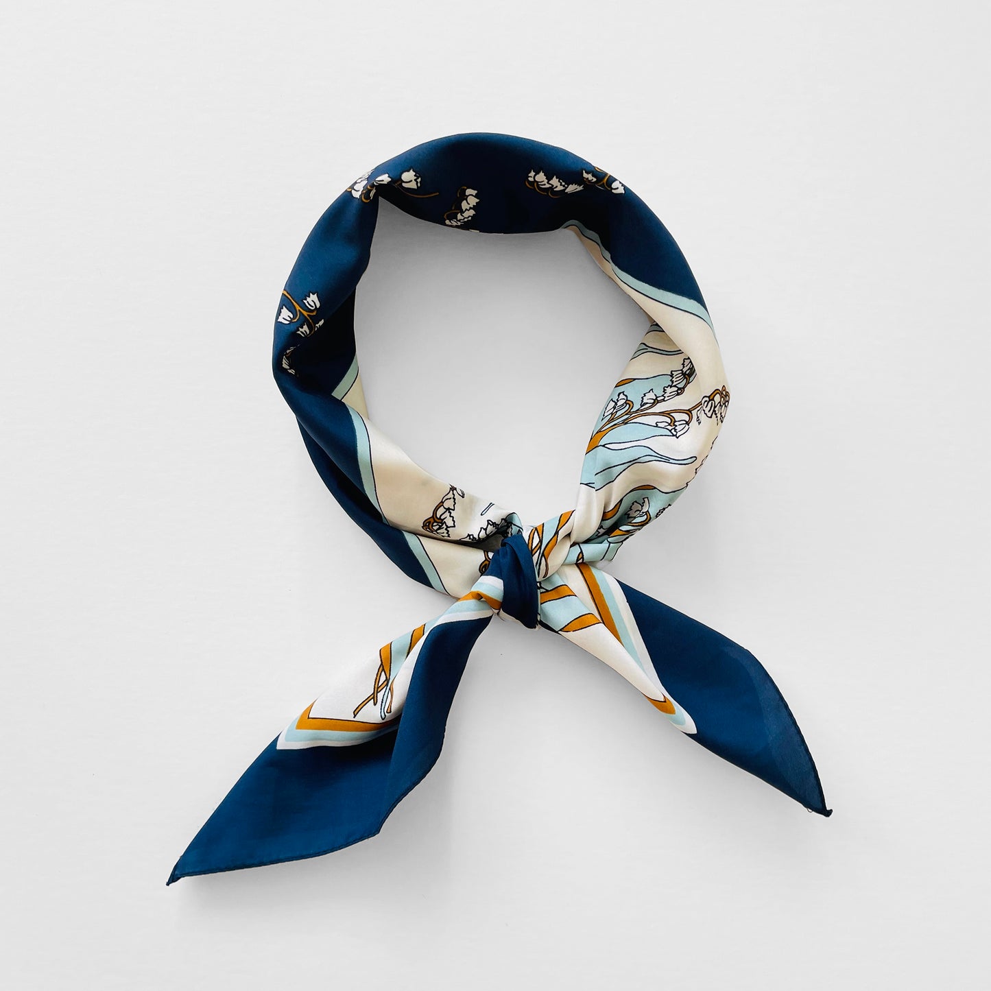 Navy Floral Wildflower Kerchief Scarf