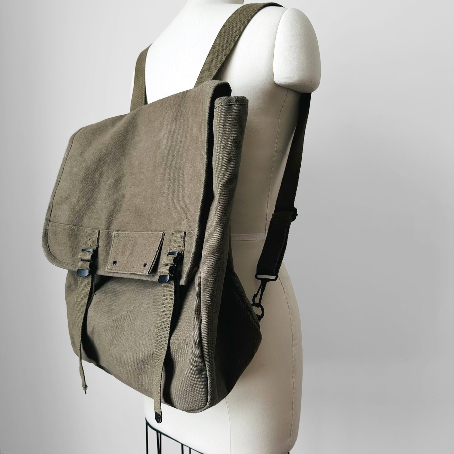 Olive Green Canvas Military Backpack