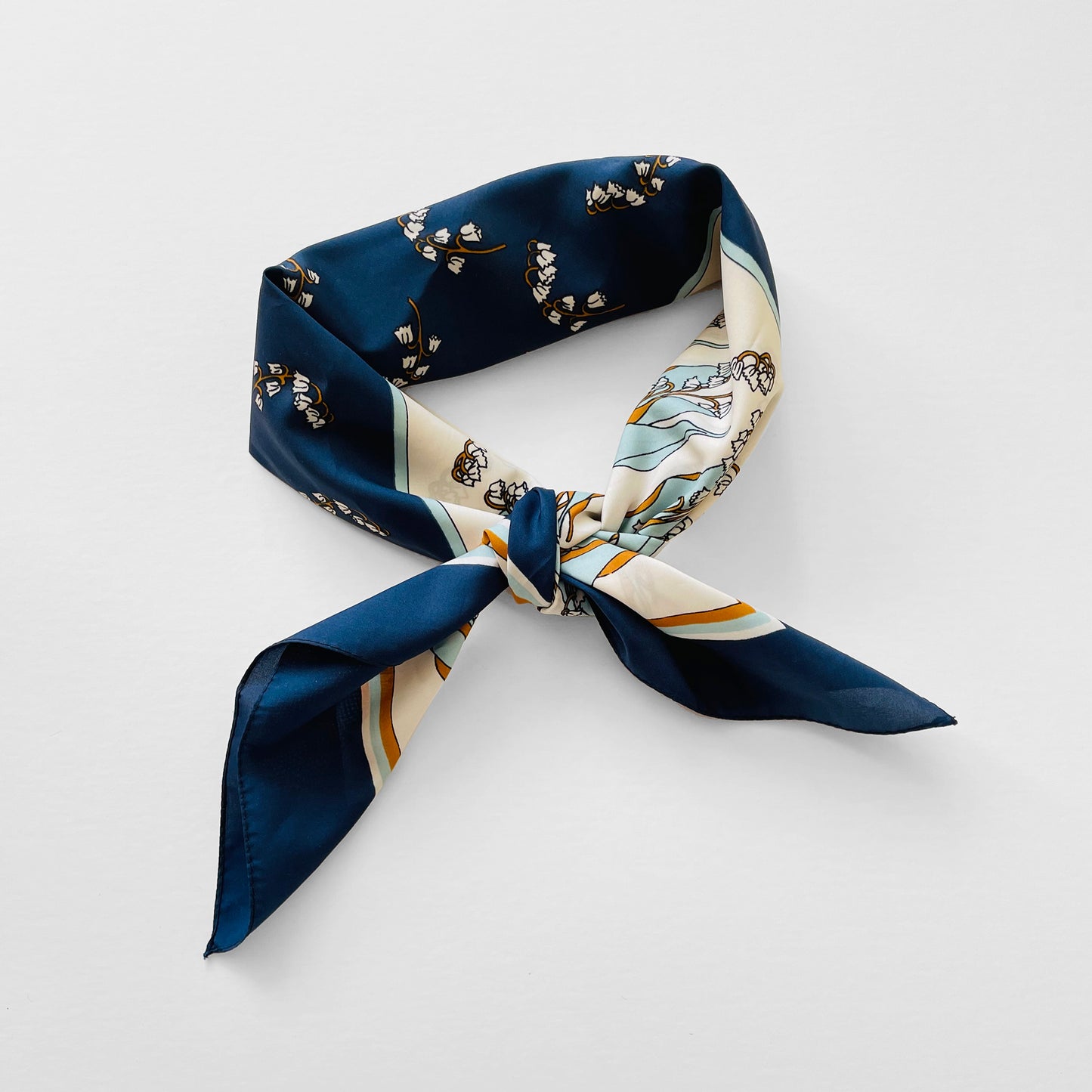 Navy Floral Wildflower Kerchief Scarf