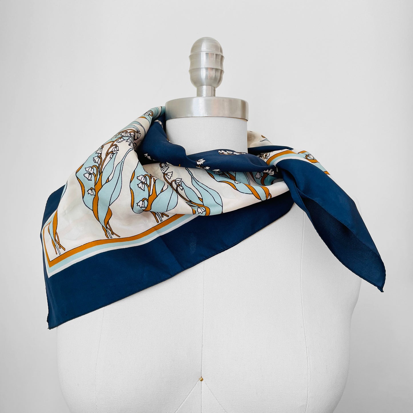 Navy Floral Wildflower Kerchief Scarf