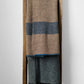 Taupe Grey and Blue Striped Military Well-Worn Wool Blanket