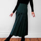 Wool Hunter-Green Knife Pleat Midi Skirt