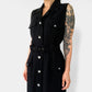 1990s Made in Canada Button-Front Belted Long Collared Sleeveless Safari-Style Dress