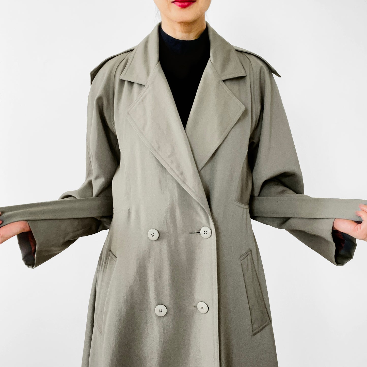 1960s Holt Renfrew Virgin Wool Belted Trench Coat