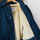 1980s Made in Canada Navy Blue Faux Fur Lined Quilted Hooded Zip Front Parka - Sz. M - 38/40