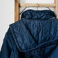 1980s Made in Canada Navy Blue Faux Fur Lined Quilted Hooded Zip Front Parka - Sz. M - 38/40