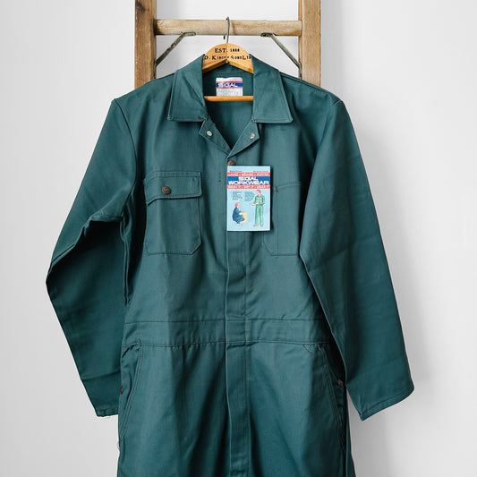 1950s Made in Canada Deadstock Sigal Green Workwear Mechanics Coveralls - Sz. 40