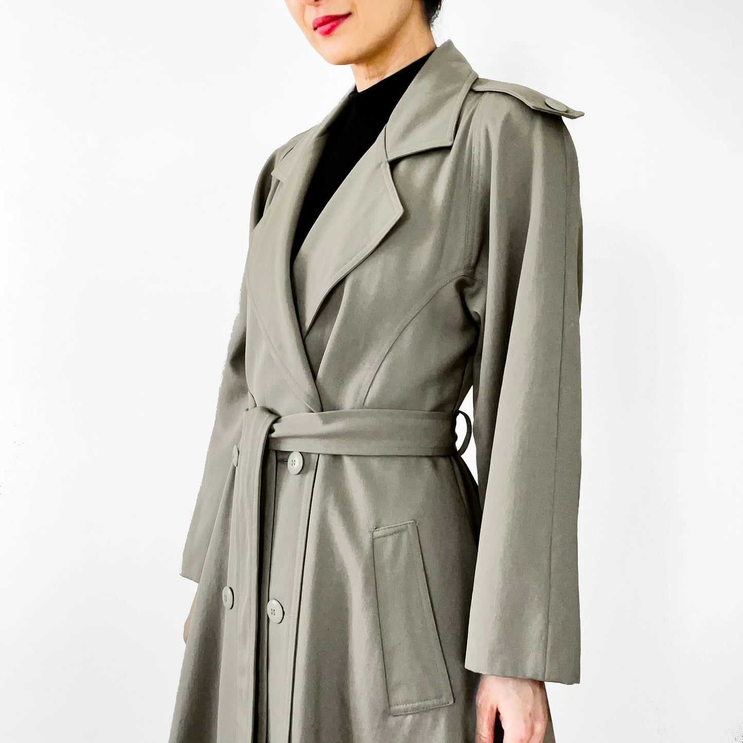 1960s Holt Renfrew Virgin Wool Belted Trench Coat