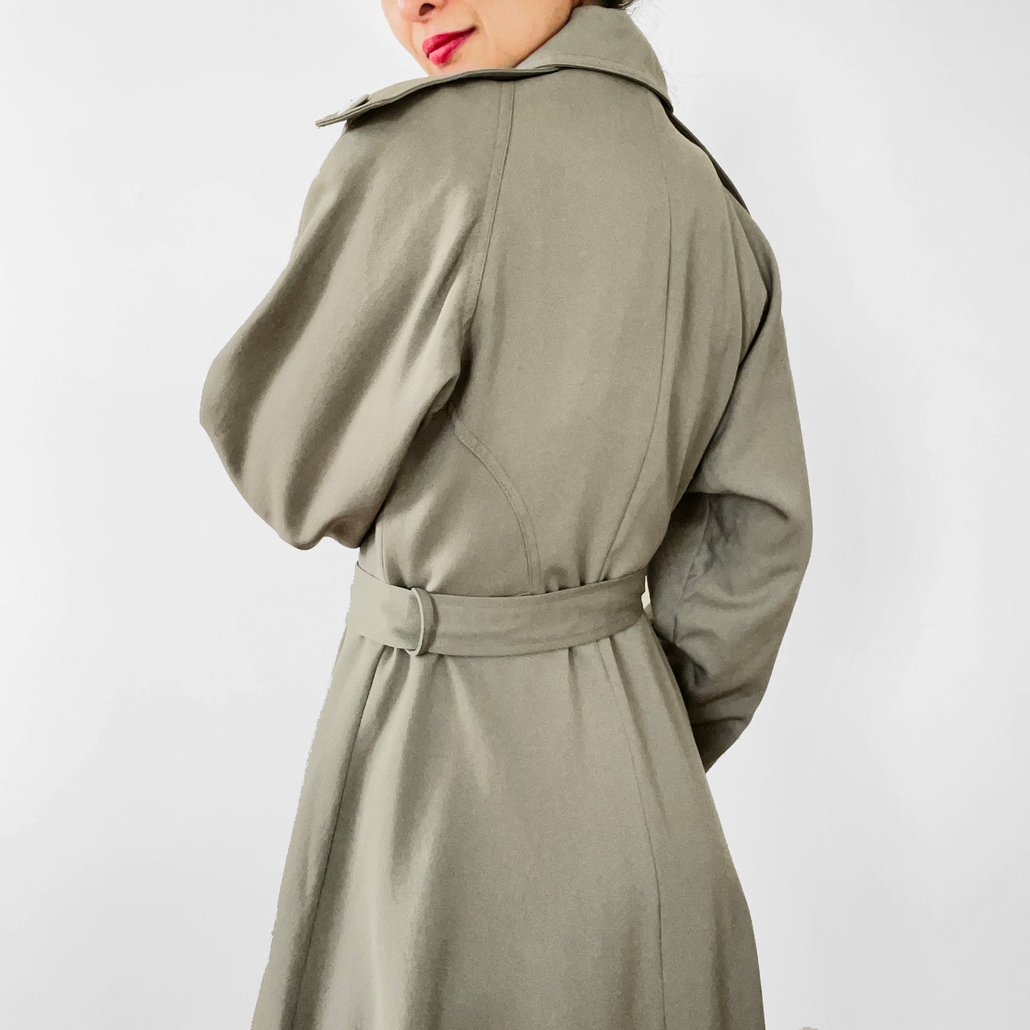 1960s Holt Renfrew Virgin Wool Belted Trench Coat