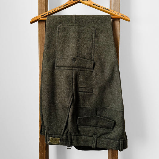 Olive Green Made in Austria Reworked Wool Pants - Waist 38