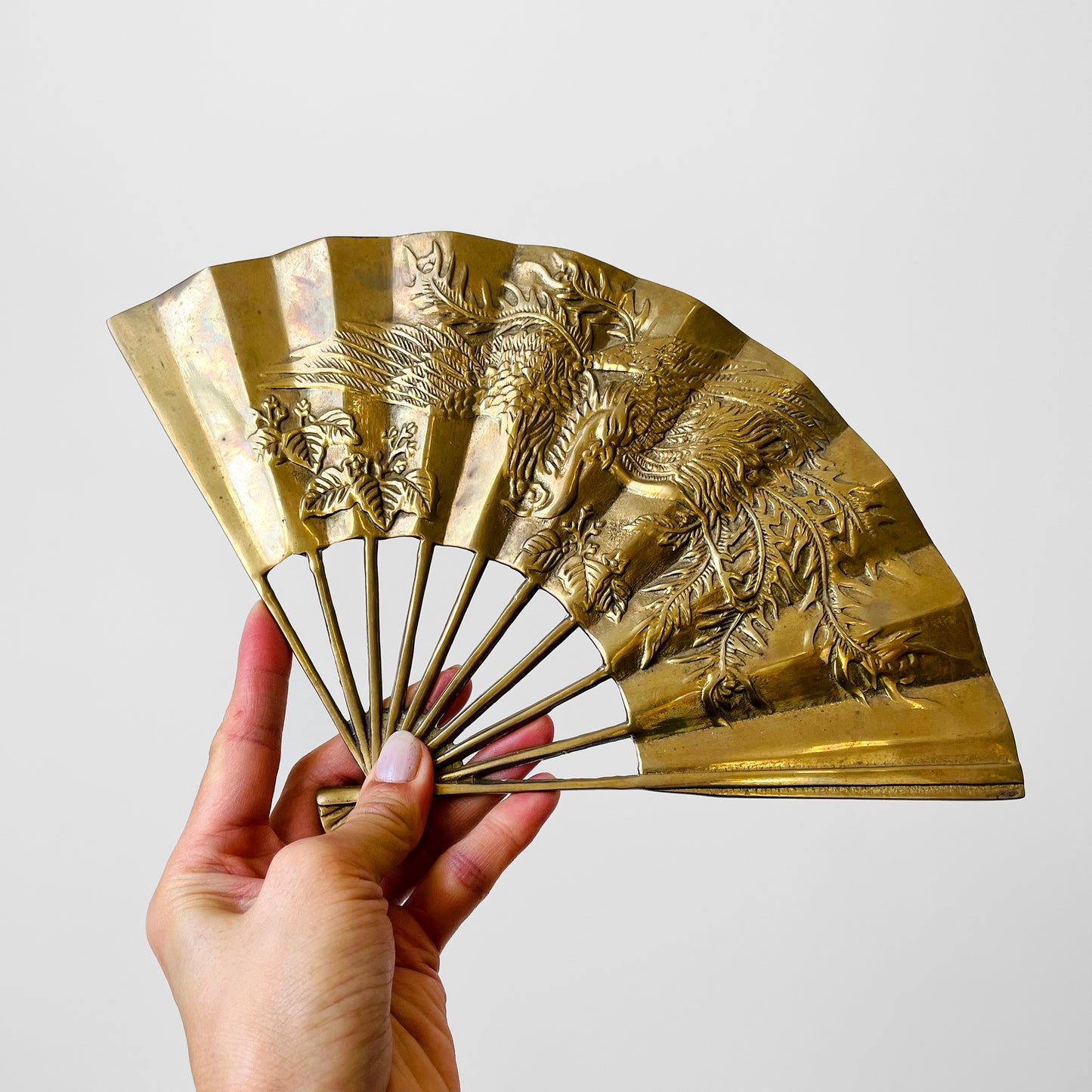 1960s Mid-Century Decorative Brass  Phoenix Fan