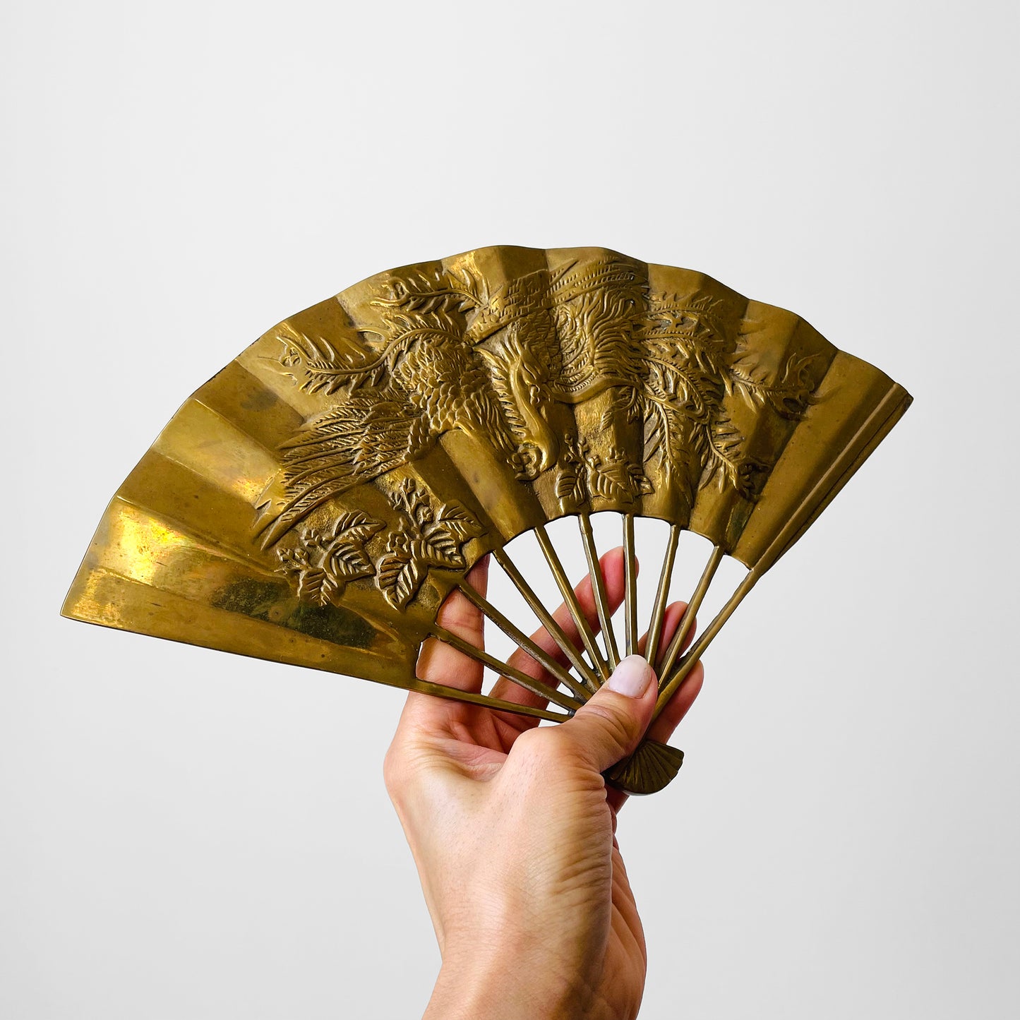 1960s Mid-Century Decorative Brass  Phoenix Fan